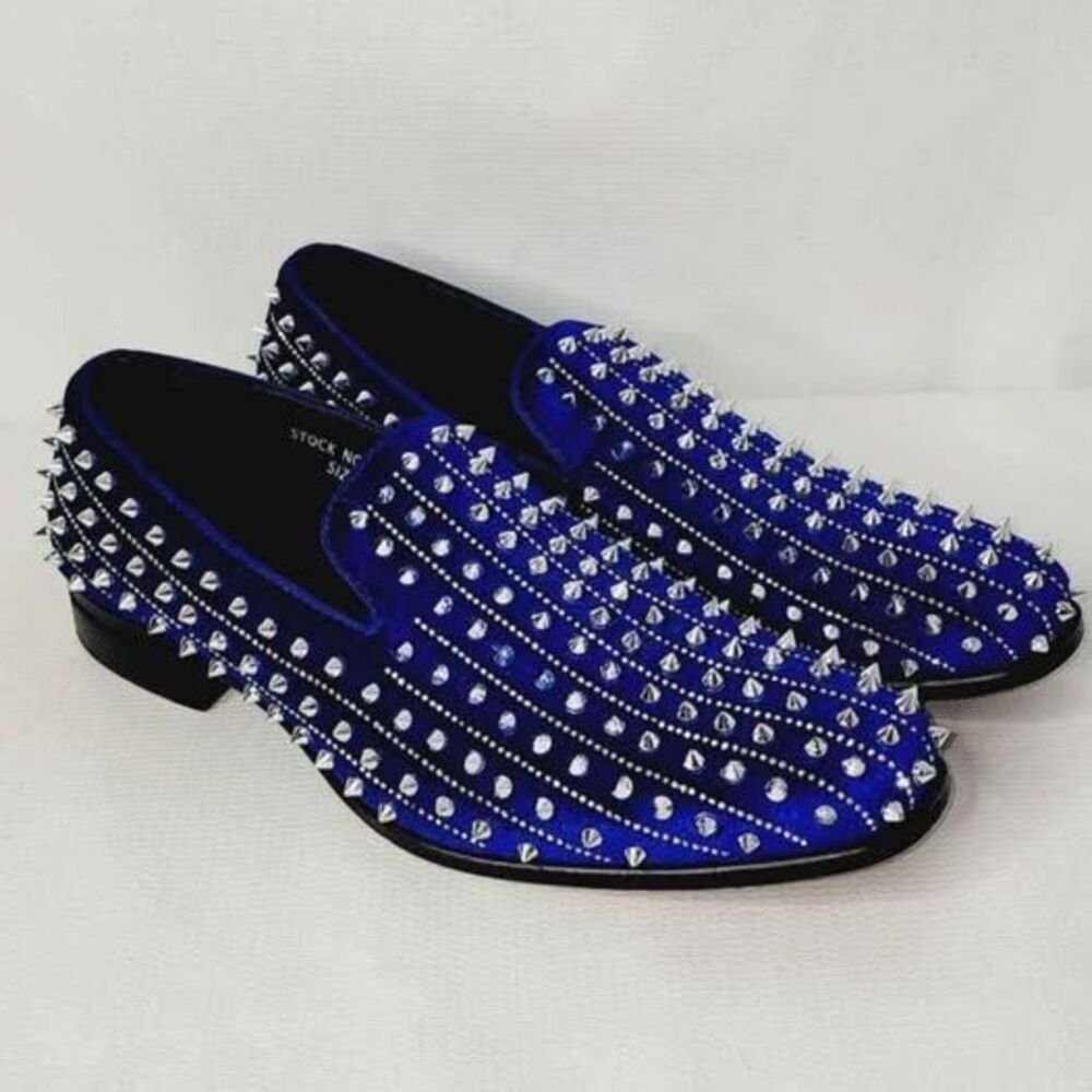 After Midnight AM Harvie Exclusive Smoker Shoe Velvet with Spike Studs 7.5